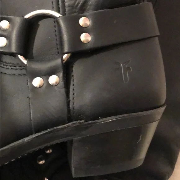 Frye Black Leather Combat Boots - Picture 5 of 8